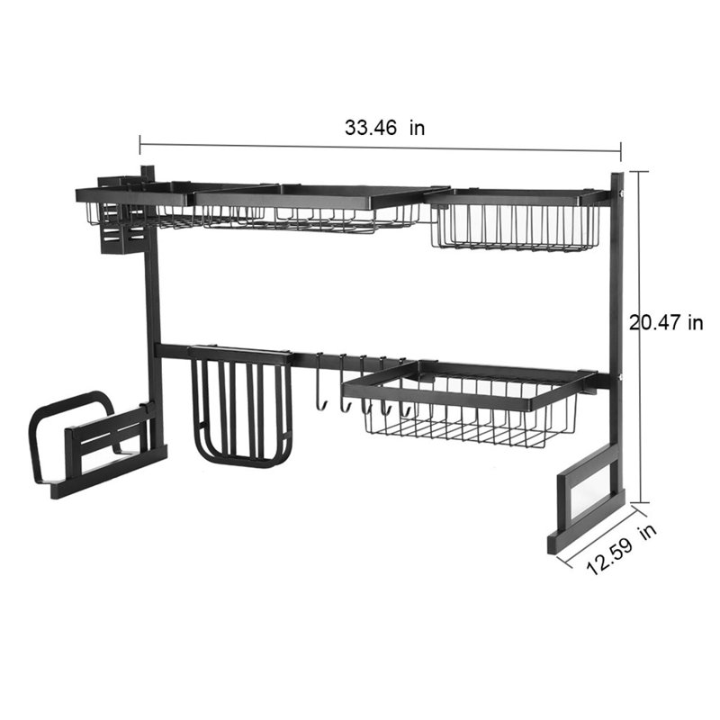 Très grand égouttoir à vaisselle sur l'évier, H 20,47 po x l 33,46 po x P 12,59 po