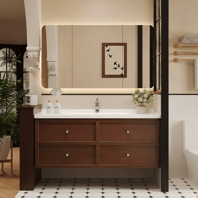 Armoire de salle de bain rétro de style médiéval