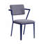 Chaise de bureau en tissu gris et finition bleue-881164053