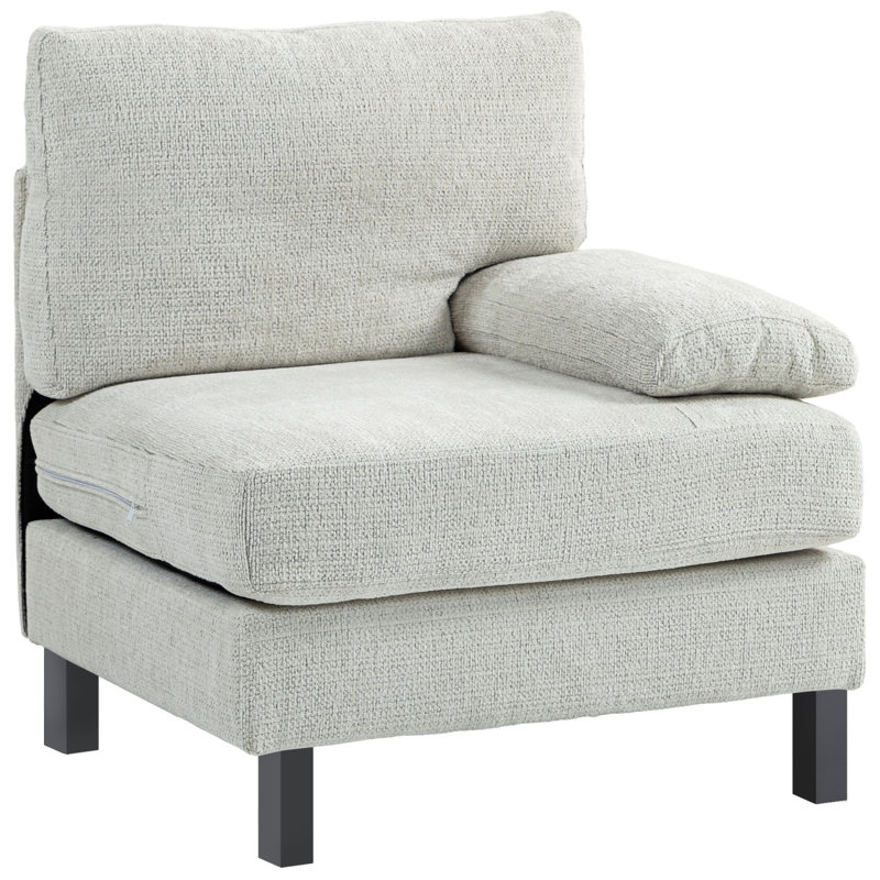 Modular Sectional Sofa With Cream Fabric