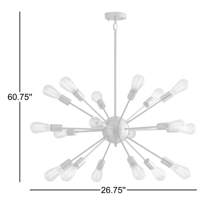 Kaspar Iron 18-Light Chandelier, Brushed Nickel