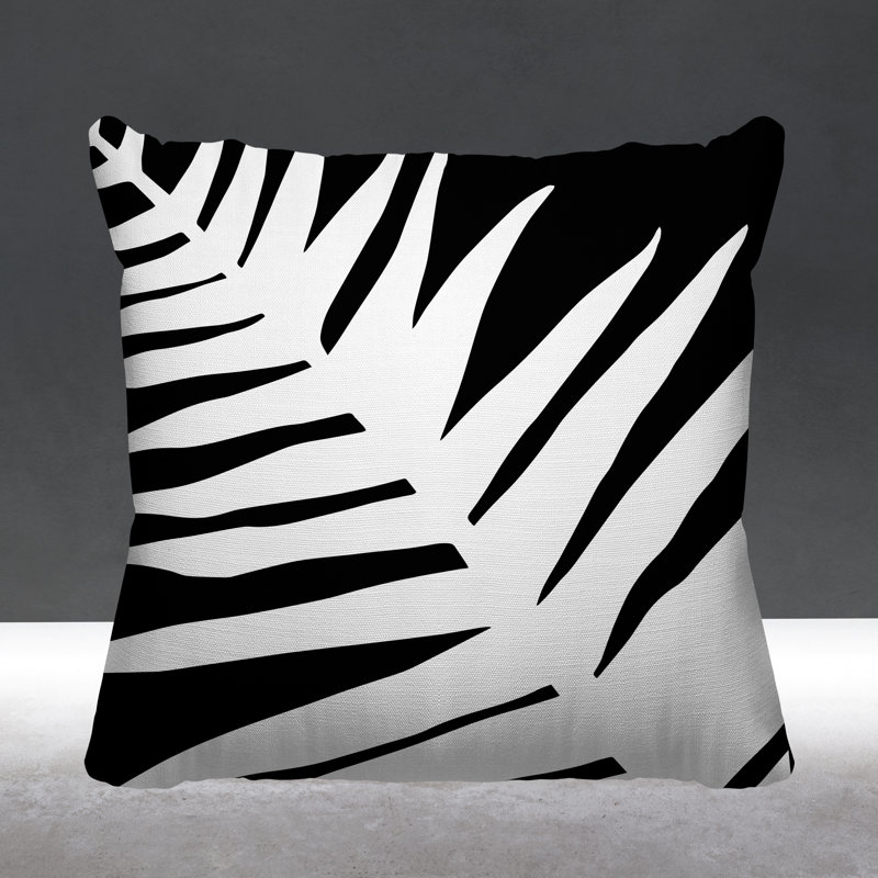 Coussin décoratif intérieur / extérieur Nash, L 19 po x H 19 po, Noir