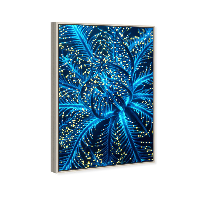 Neon Bloom Print by Oliver Gal, 55"H x 37"W, Silver Floater Frame