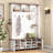 Farmhouse 4-In-1 Hall Tree With 6 Hooks, Adjustable Shelves, And 16 Compartments For Entryway Storage-1160148976
