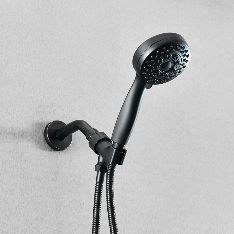 Handheld Shower With 5 Modes - High Performance, Wear , Oil-Rubbed Bronze Finish, Hose Included Adjustable Settings, Good Impact Resistance, Bronze,