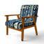 Chaise rembourrée Tribal - Chaise avec accoudoirs à motif tribal Indigo-1491055994