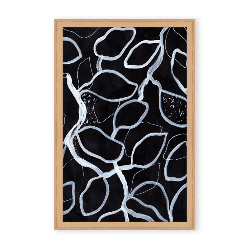 Abstract Tangled by  - Picture Frame Graphic Art on Paper, 24" H x 16" W x 1.125" D, Framed Matted Print, Black