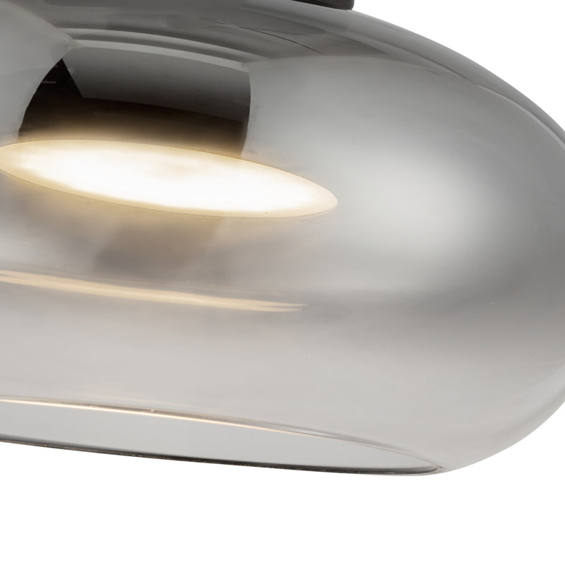 Trinity Glass LED Semi Flush Mount, Smoked