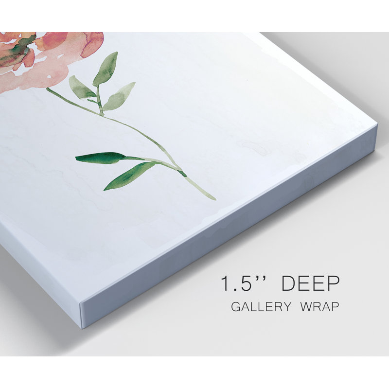 Happy Bloom I - ensemble de 2 reproductions d'art, Pas de tapis, H 12 po x l 16 po x P 1 po, Toile tendue