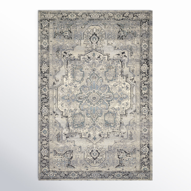Tapis oriental intérieur / extérieur Cusack, Rectangle 6 pi 7 po x 9 pi 4 po