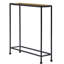 Table d'appoint, fabrication en métal, surface en laiton texturé antique, base en bronze, plateau rectangulaire élancé, plateau de style plateau amovible, sans assemblage, patins de plancher, profondeur de 20,83 po, largeur de 6 po, 22,5 po