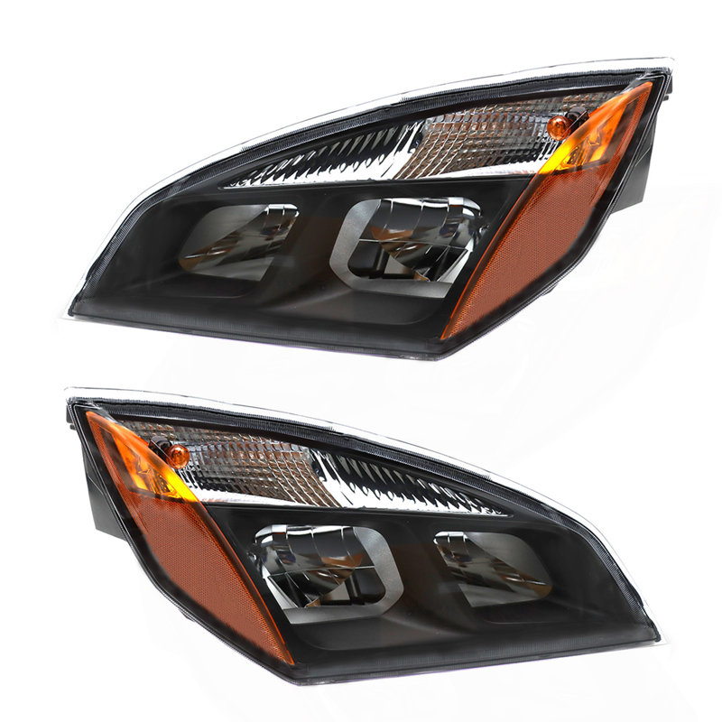 Ensemble de phares noirs compatibles avec la paire Freightliner Cascadia 2018+