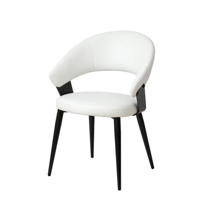 Chaise d'appoint moderne en similicuir et métal