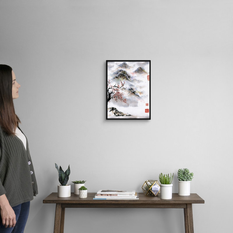 Art mural sur toile, Toile avec cadre noir, H 24 po x l 18 po x P 1,75 po
