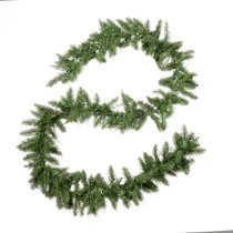 9' Glittery Faux Pine Garland with 100 Clear/White Lights