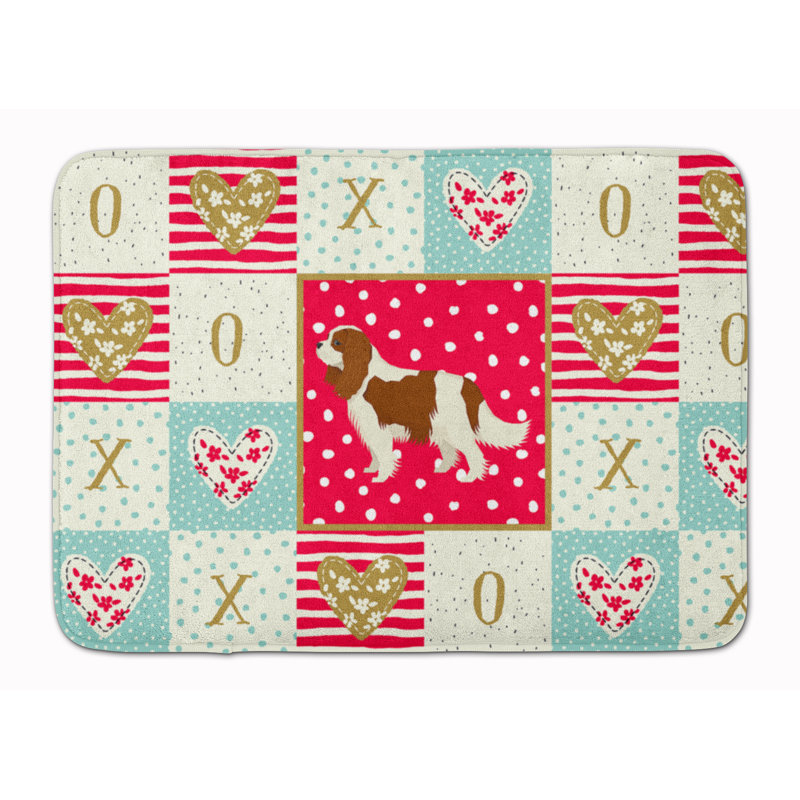 Tapis de cuisine en mousse mémoire love Shanaya, Épagneul cavalier