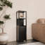 52 - Inch Tall, Black, Slim Storage Solution, Small Corners, Bathroom, Bedroom, Pantry, 2 Open Shelves Spaces, Laundry Room,