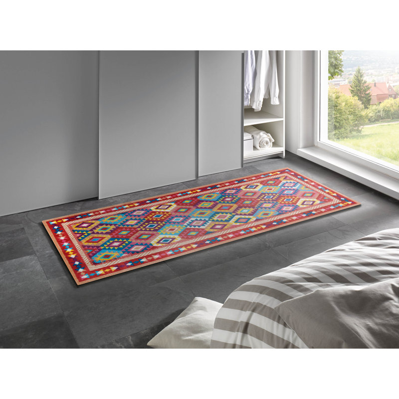 Non-Slip Indoor Doormat, Runner 80cm W x 200cm L, Red