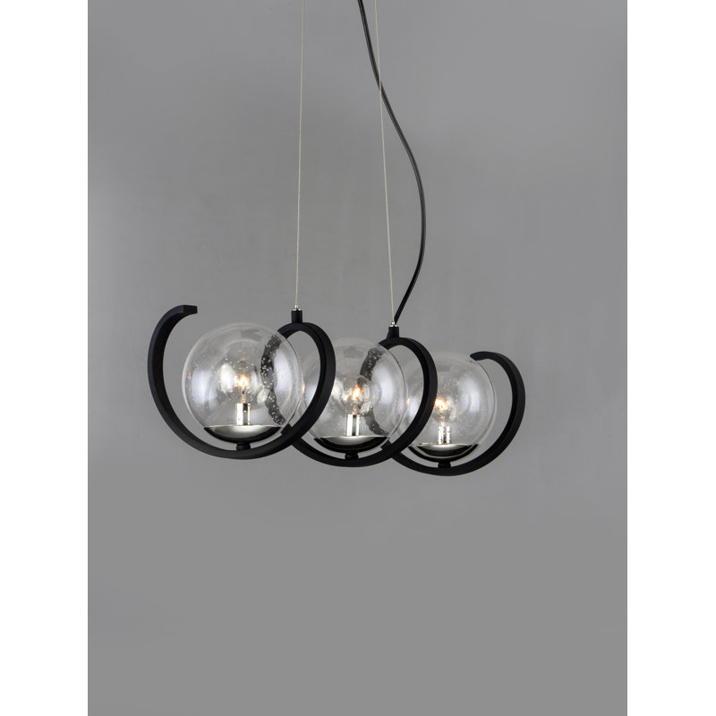 Loudon 3 - Light Black/Polished Nickel Kitchen Island Pendant