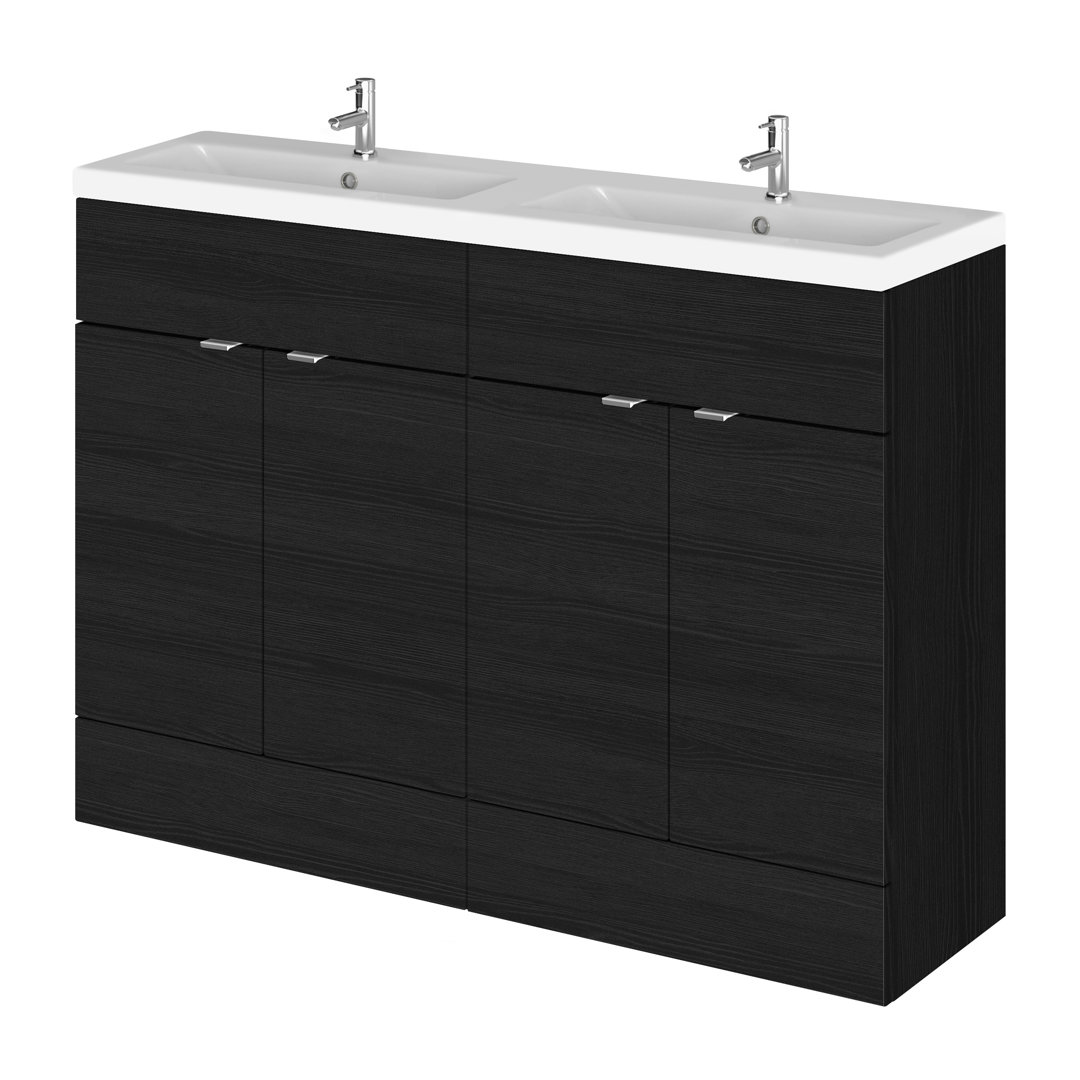 Fusion Double Bathroom Vanity with Integrated Vitreous China Basin