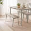 Drea Small Walnut Effect Wooden Dining Table With 2 Chairs & Bench - Traditional Rustic Farmhouse Style-132949476-132949478-132949481