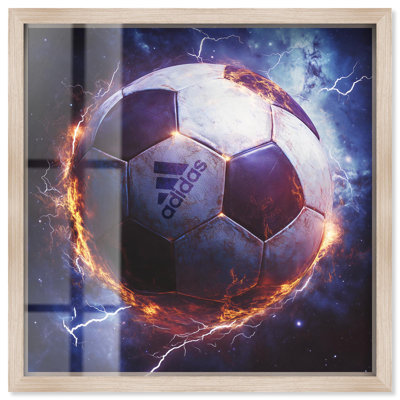 Electrify Soccer Ball Shadowbox Print Sneaker Wall Art by Art Remedy