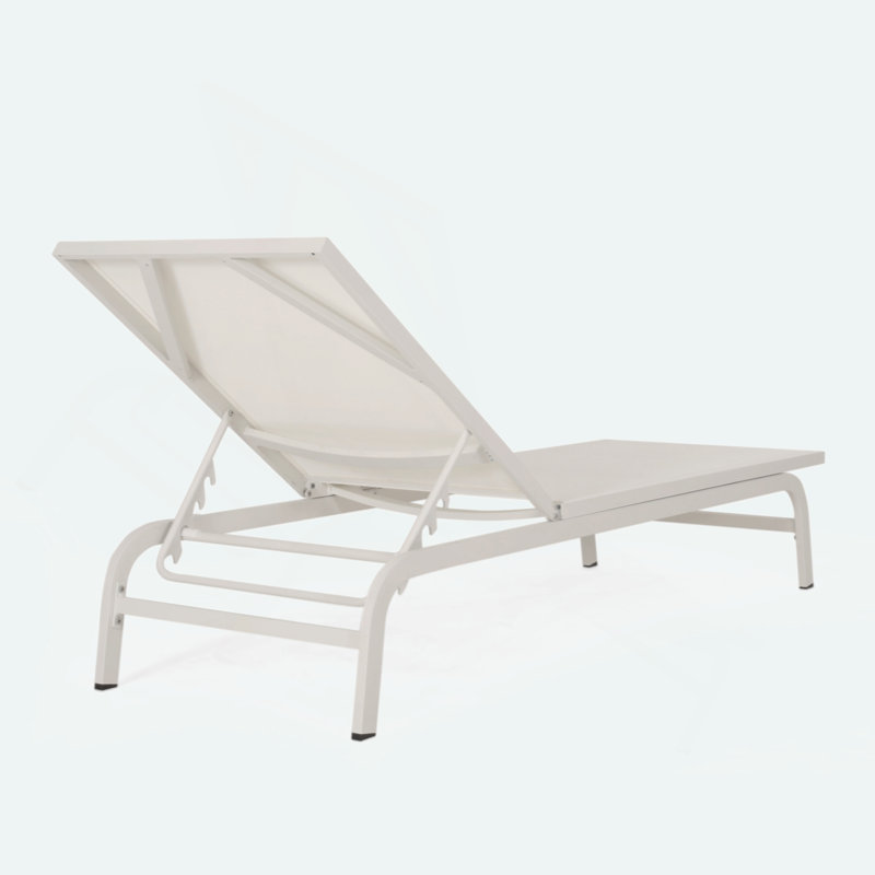 Ensemble de chaises longues inclinables 78,75 "Aleysa, Blanc, 2