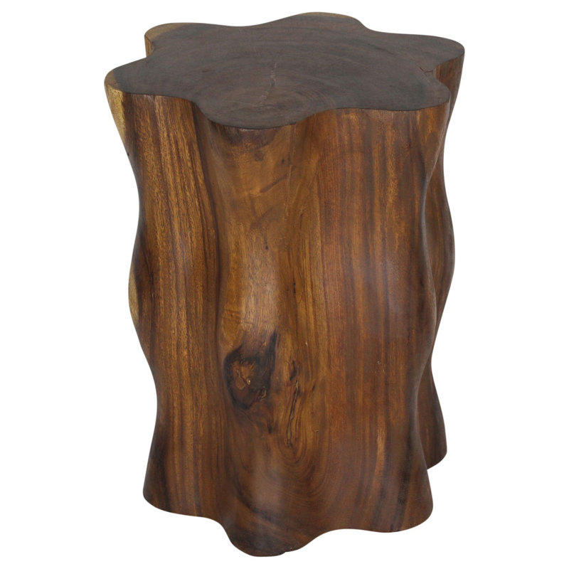 Table de bout en souche d’arbre en bois massif