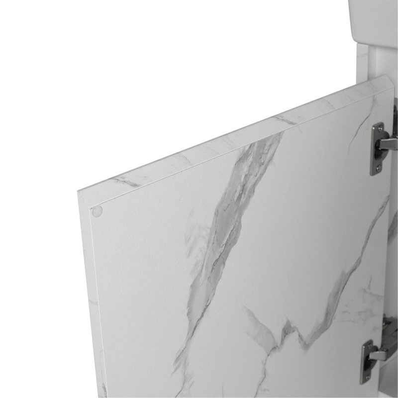 Élégant meuble-lavabo mural avec caractéristiques haut de gamme et grand espace de rangement
