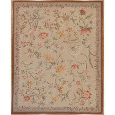 One-of-a-Kind 7'11" x 10' 2000s Rectangle Wool Area Rug in