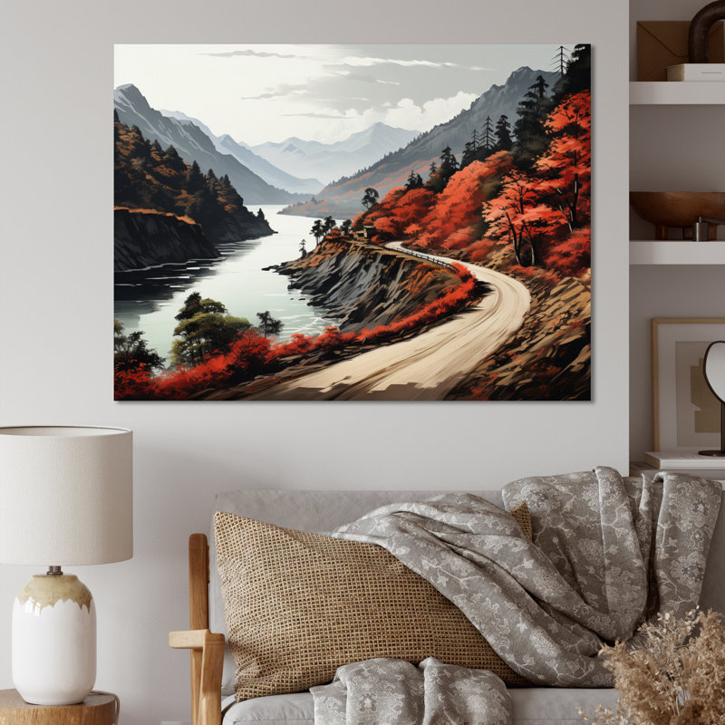 Endless River Journey Through Mountain II, H 12 po x l 20 po, Toile tendue