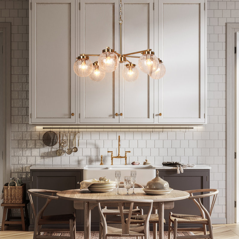 Hampson 6-Light Dimmable Wagon Wheel Chandelier