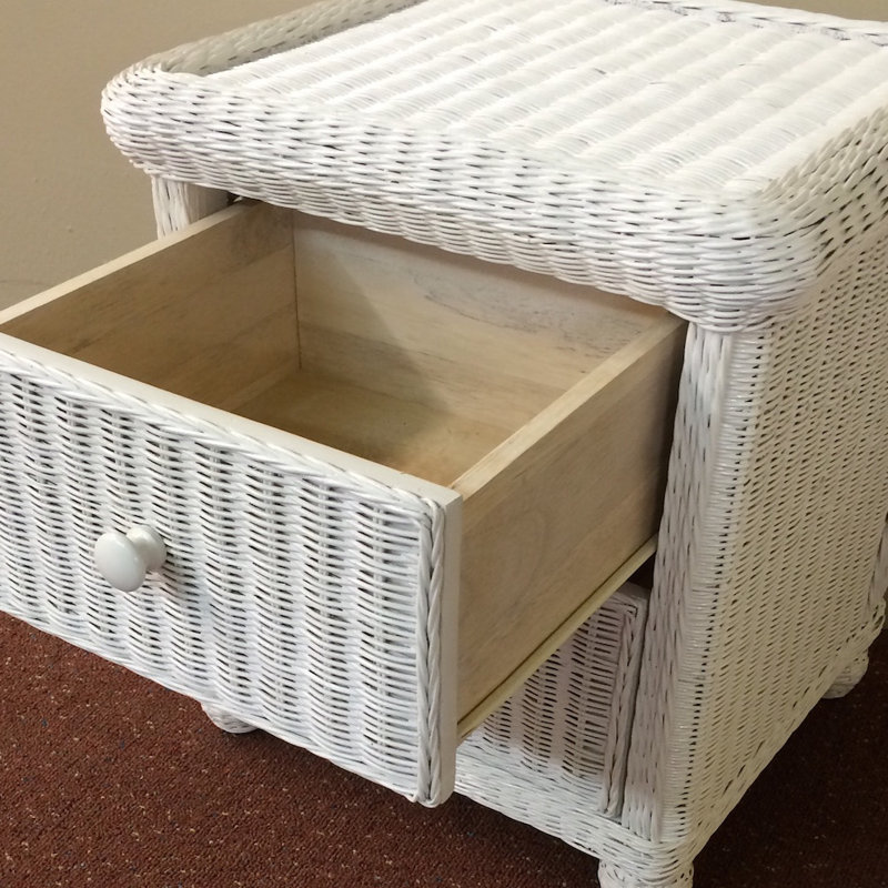Watkins 21'' W Wicker / Rattan Nightstand, White