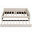 Queen Upholstered Platform Bed with USB Ports & Twin Trundle, Beige Linen, Modern Bed Frame