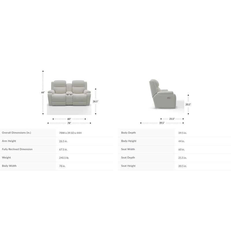 Dorian Power Reclining Loveseat w/ Headrest & Console