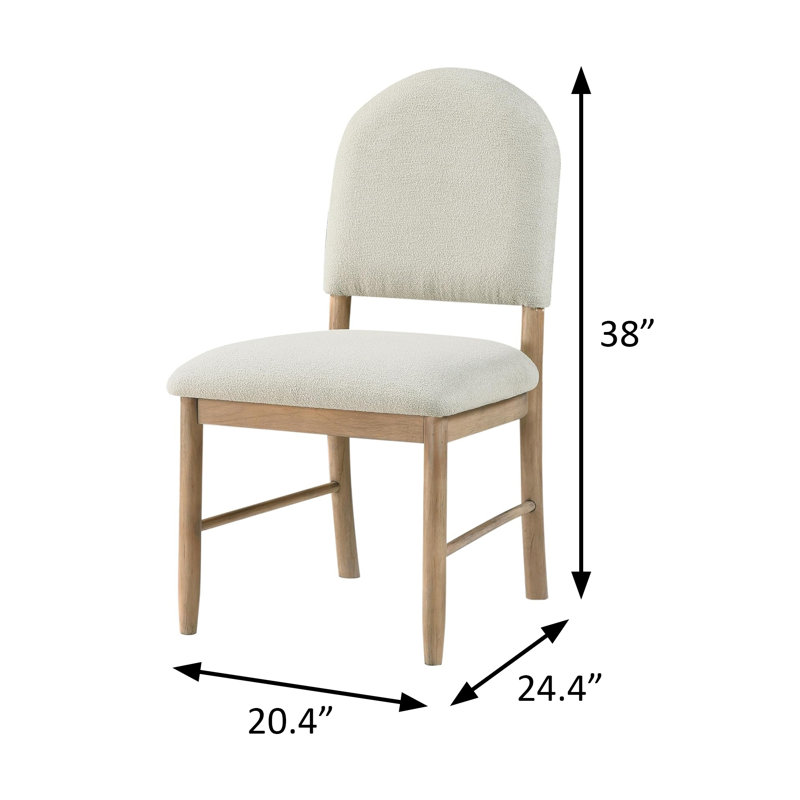 Chaise de salle à manger transitionnelle l 20,4 po, naturel / beige