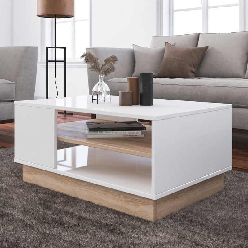 Pedestal Coffee Table with Storage