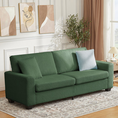 Canapé de 83 po pour le salon, canapé confortable avec siège profond, canapé moderne avec accoudoirs larges, housse amovible, canapé 3 places en molleton pour chambre à coucher, petit espace, appartement, bureau à domicile