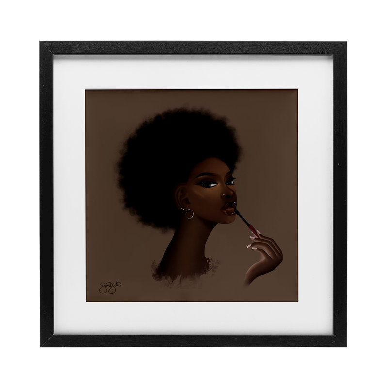 «Glam Sasha Portrait», reproduction encadrée sous verre, conception de Sierra Siler, H 13 po x l 13 po, Cadre noir minuit
