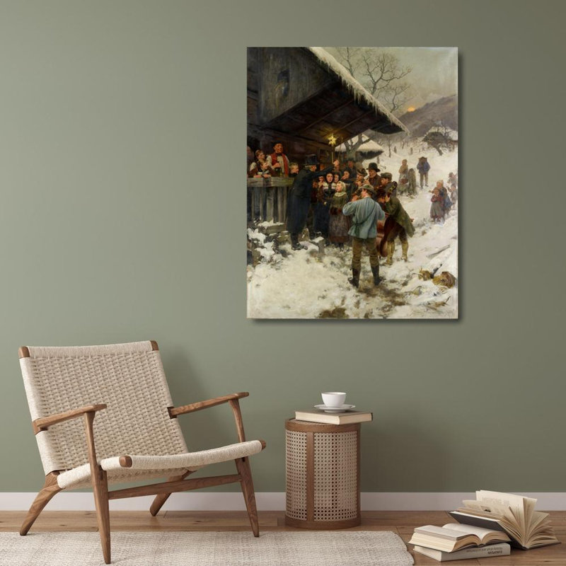 «A Christmas Carol in Lucerne» par Hans Bachmann - Art mural sur toile tendue avec châssis, H 40 po x l 28 po