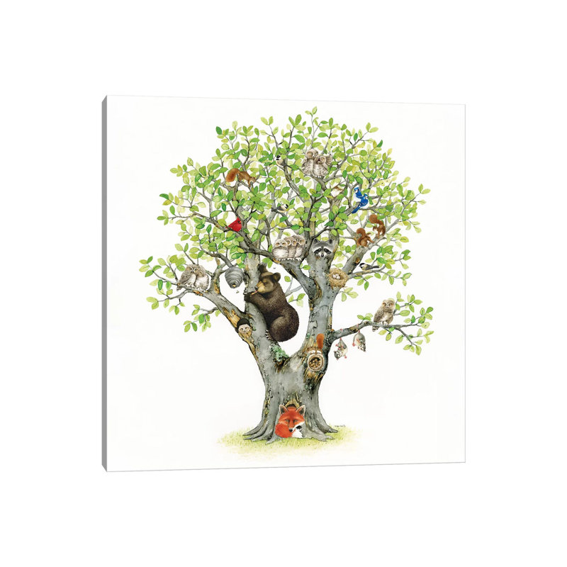 Animal Tree by Tracy Lizotte - Painting on Canvas, 93.98cm H x 93.98cm W x 3.81cm D, Wrapped Canvas