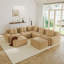 Canapé modulaire modulaire avec assise profonde en velours côtelé et sans assemblage-1448761349