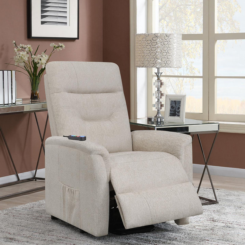 Fauteuil inclinable beige lève-personne avec rangement