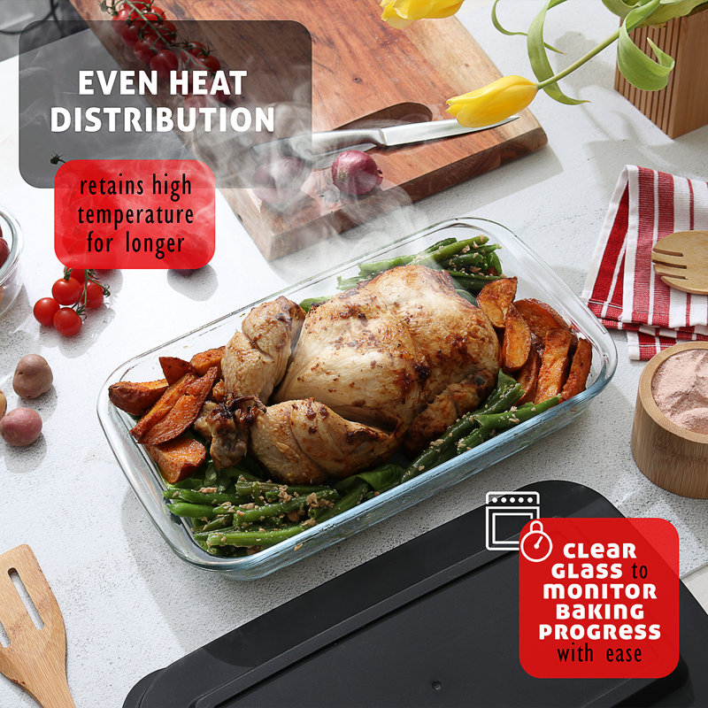 Ivy Bronx Baking Lasagna Pans Set with lid