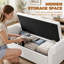 Banc de rangement capitonné avec repose-pieds-952466317