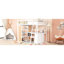 Full Size Loft Bed In White With Useful Desk And Shelves, Solid Build Structure , - Comfortable Living Space