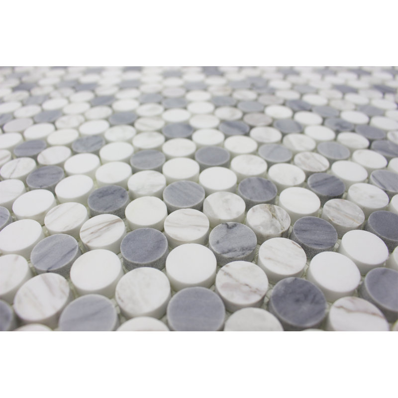 MOSAIQUE EN BOIS ROND PENNY, Bardiglio
