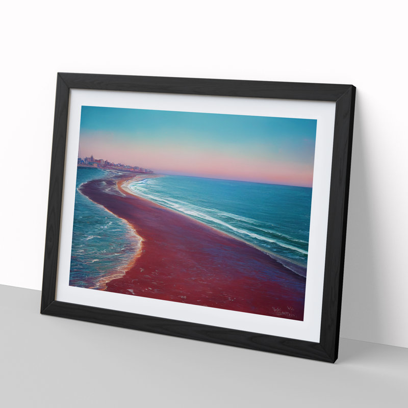 Beach Path - Single Picture Frame Painting, Black, 46cm H x 64cm W x 2cm D