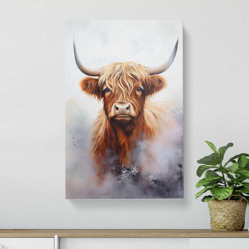 Highland Cow Informel - Wrapped Canvas, 50cm H x 35cm W x 3cm D