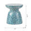 Petit tabouret de jardin avec table d'appoint ronde bleue D 15 x 16 po Capiz